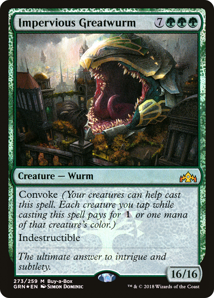Impervious Greatwurm (Buy-A-Box) [Guilds of Ravnica]-1