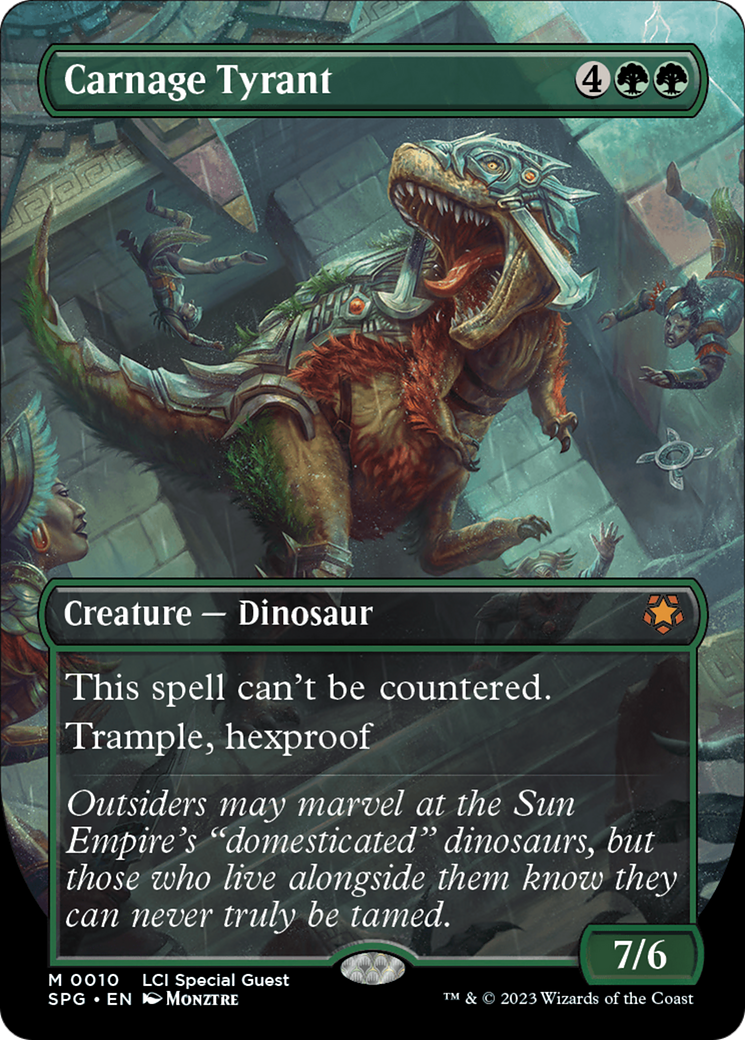 Carnage Tyrant (Borderless) [The Lost Caverns of Ixalan Special Guests]-1