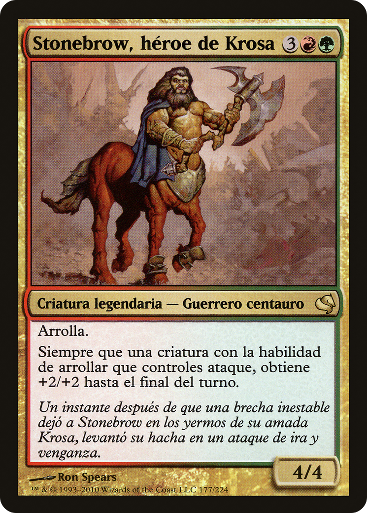 Stonebrow, Krosan Hero (Spanish) - "Stonebrow, heroe de Krosa" (PS11-177) - Salvat 2011-1
