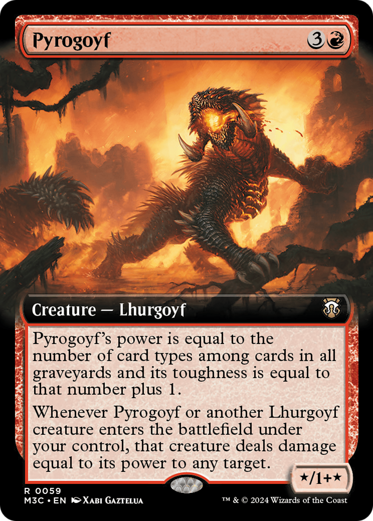 Pyrogoyf (Extended Art) [Modern Horizons 3 Commander]-1