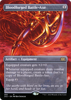 Bloodforged Battle-Axe (Borderless Alternate Art) [Double Masters 2022]-1