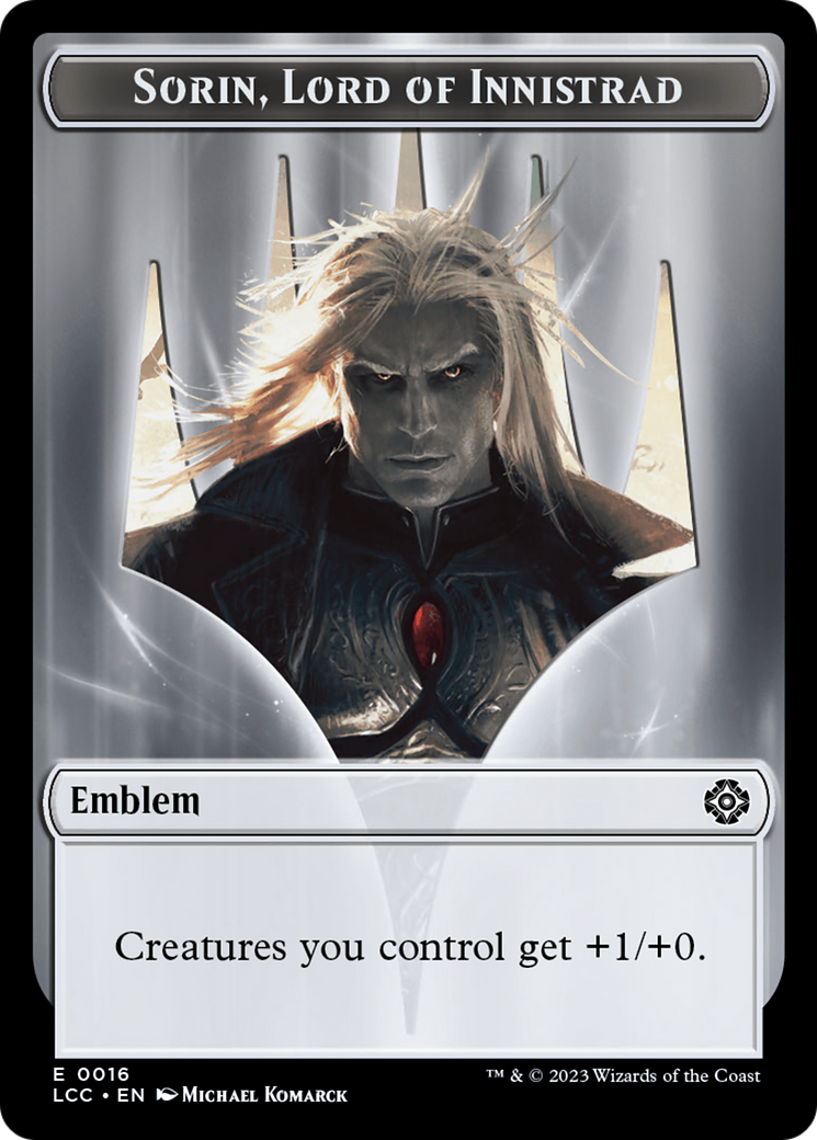 Sorin, Lord of Innistrad Emblem (TLCC-016) - The Lost Caverns of Ixalan Commander Tokens-1