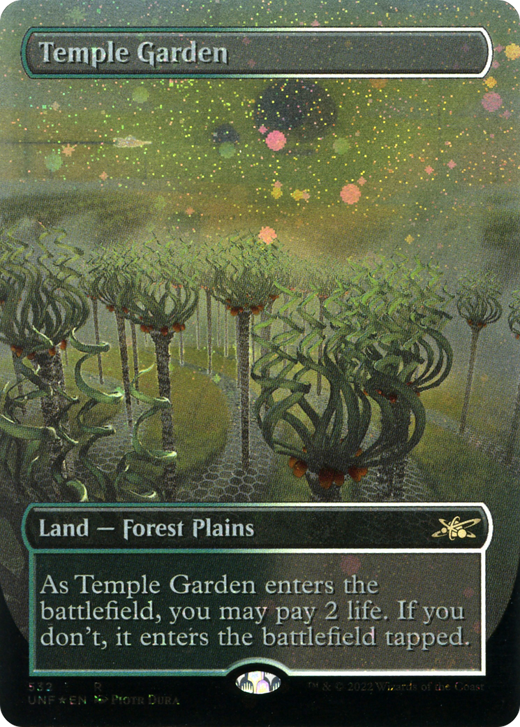 Temple Garden (Borderless) (Galaxy Foil) [Unfinity]-1