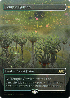 Temple Garden (Borderless) (Galaxy Foil) [Unfinity]-1