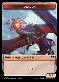 Human Soldier // Dragon (0021) Double-Sided Token [Commander Masters Tokens]-2