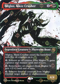 Migloz, Maze Crusher (Borderless Ichor Step-and-Compleat Foil) [Phyrexia: All Will Be One]-1