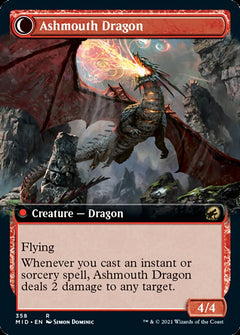 Smoldering Egg // Ashmouth Dragon (Extended Art) [Innistrad: Midnight Hunt]-2