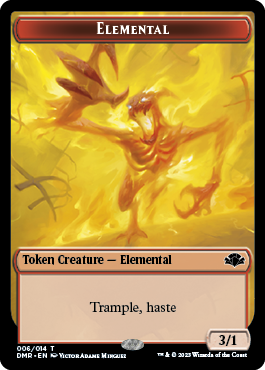 Goblin // Elemental Double-Sided Token [Dominaria Remastered Tokens]-2