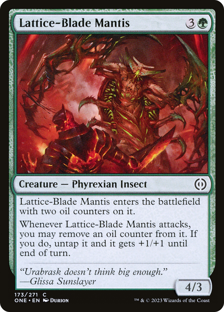 Lattice-Blade Mantis [Phyrexia: All Will Be One]-1