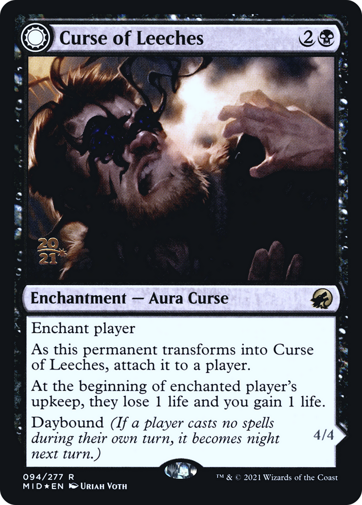 Curse of Leeches // Leeching Lurker [Innistrad: Midnight Hunt Prerelease Promos]-3