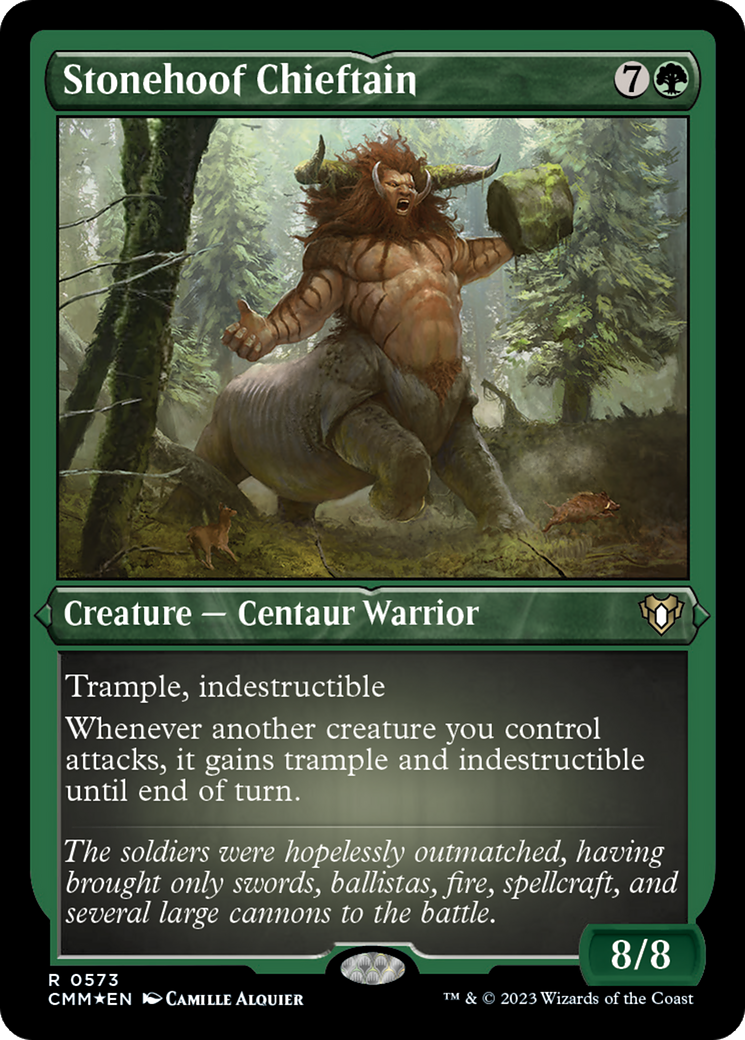 Stonehoof Chieftain (CMM-573) - Commander Masters Etched Foil-1