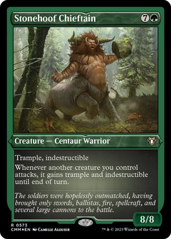 Stonehoof Chieftain (CMM-573) - Commander Masters Etched Foil-1