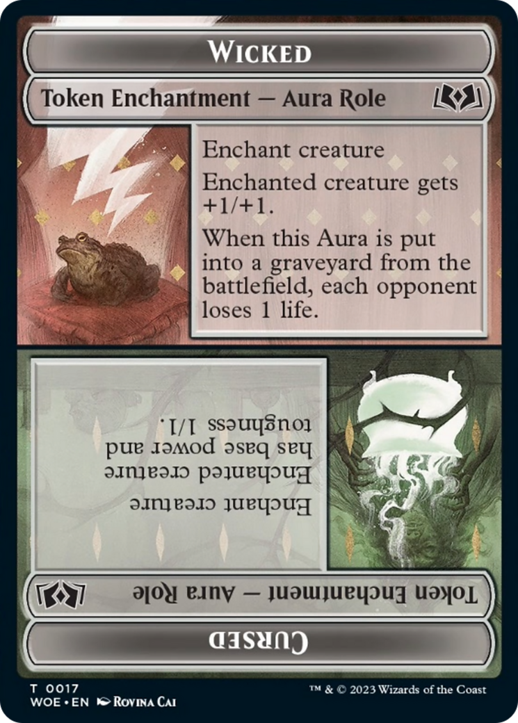 Wicked Role / Cursed Role // Emblem - On An Adventure Double-Sided Token [Wilds of Eldraine Tokens]-1
