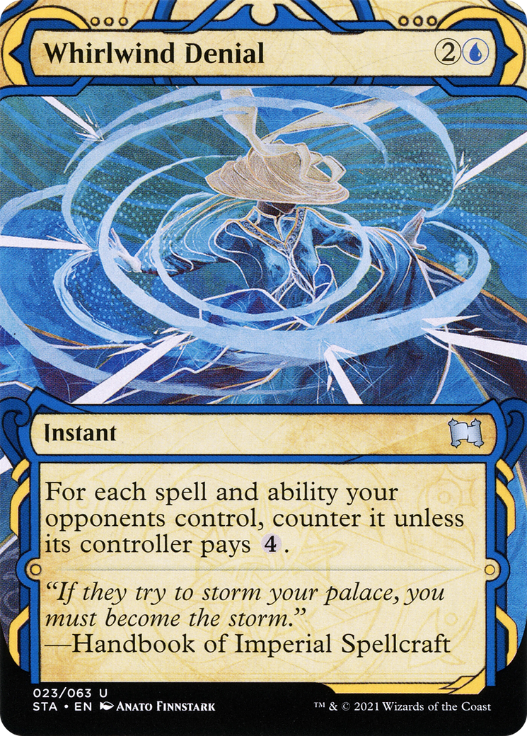 Whirlwind Denial (STA-023) - Strixhaven Mystical Archive: (Showcase) (Borderless) Etched Foil-1