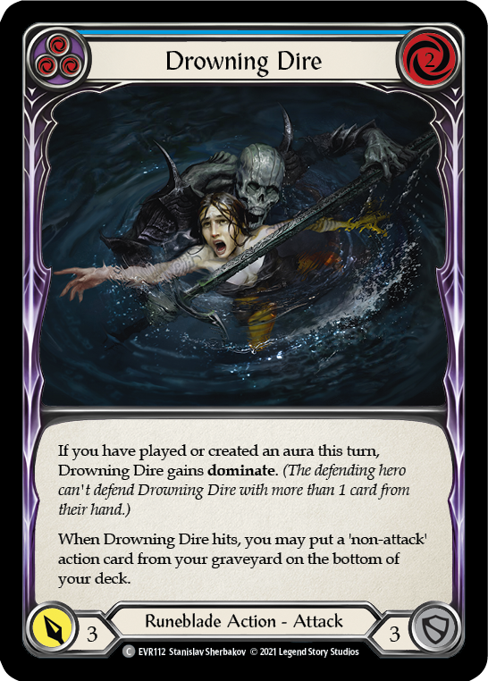 Drowning Dire (Blue) [EVR112] (Everfest)  1st Edition Rainbow Foil-2