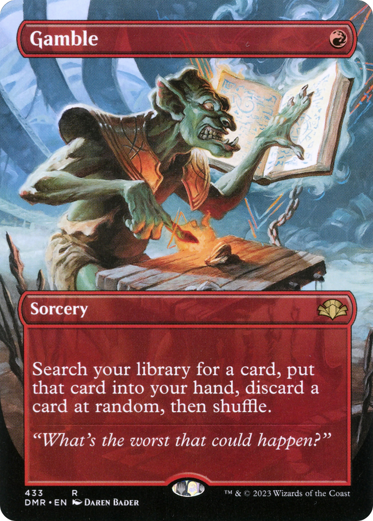 Gamble (Borderless Alternate Art) [Dominaria Remastered]-1