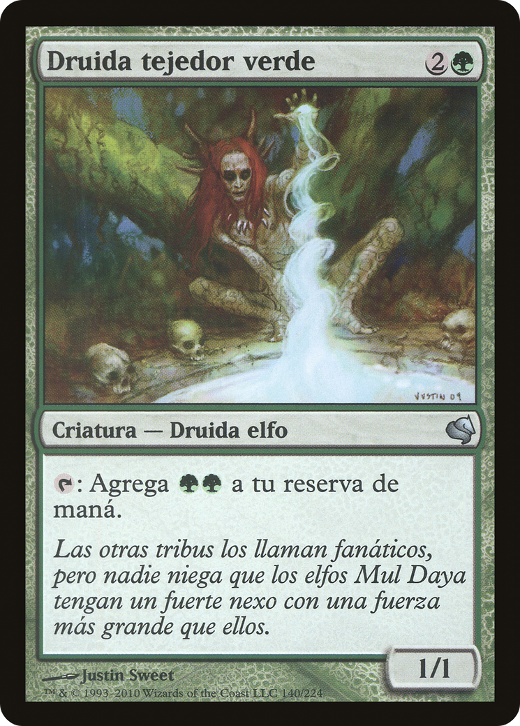 Greenweaver Druid (Spanish) - "Druida tejedor verde" (PS11-140) - Salvat 2011-1