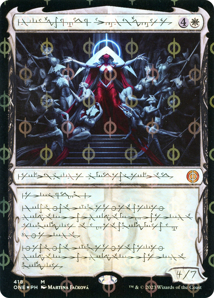Elesh Norn, Mother of Machines (Phyrexian Step-and-Compleat Foil) [Phyrexia: All Will Be One]-1