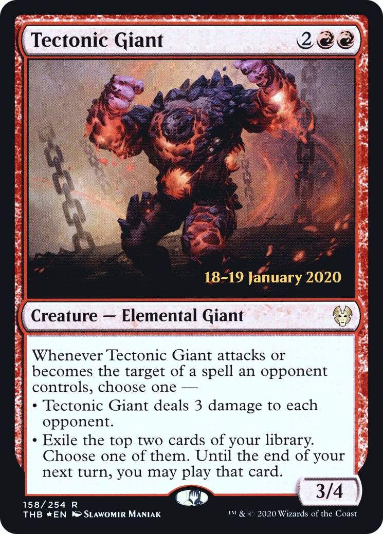 Tectonic Giant [Theros Beyond Death Prerelease Promos]-1
