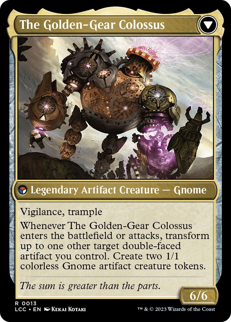 Tetzin, Gnome Champion // The Golden-Gear Colossus [The Lost Caverns of Ixalan Commander]-2