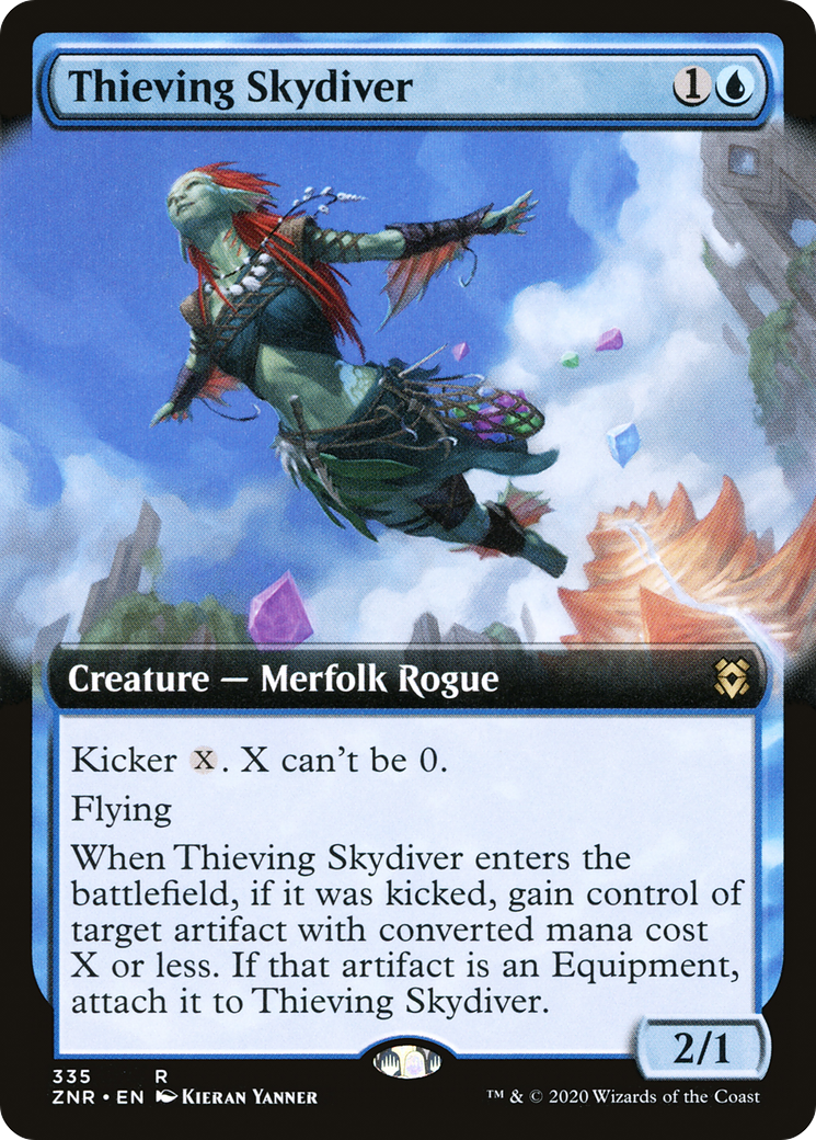 Thieving Skydiver (Extended Art) [Zendikar Rising]-1