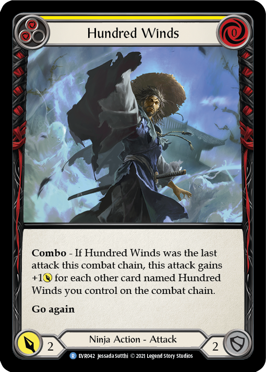 Hundred Winds (Yellow) [EVR042] (Everfest)  1st Edition Rainbow Foil-2