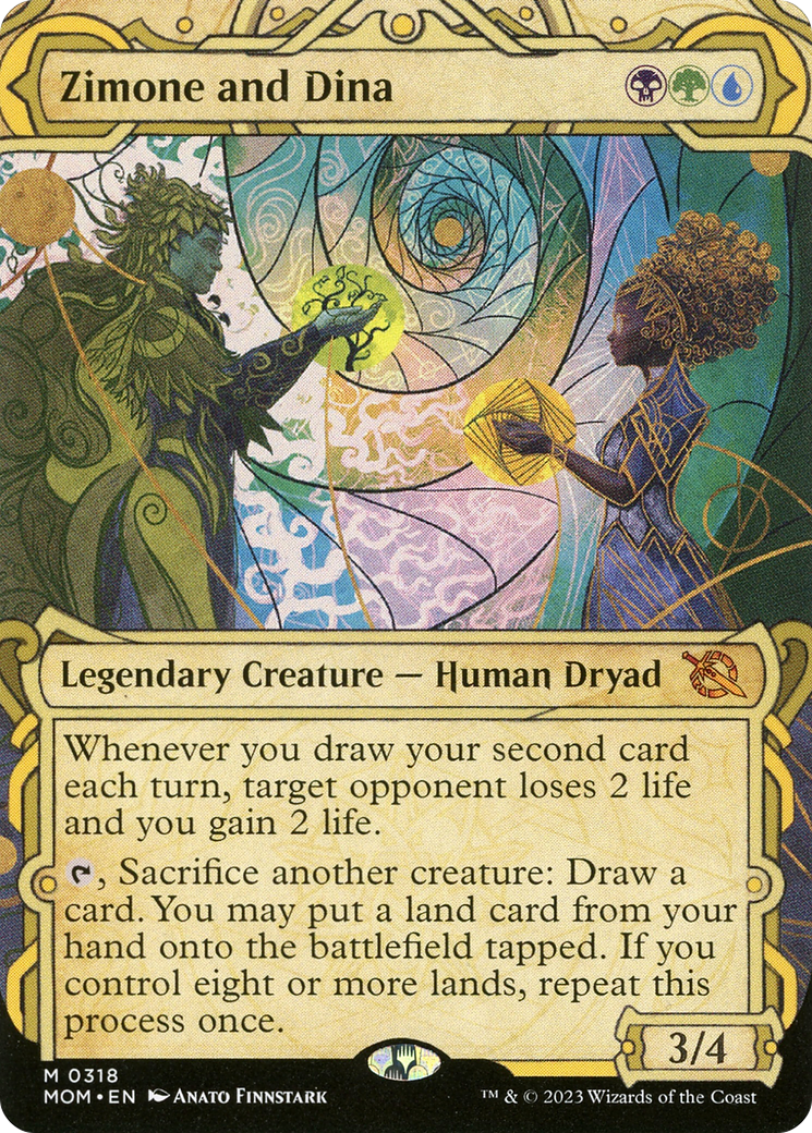 Zimone and Dina (Showcase) (MOM-318) - March of the Machine: (Showcase) (Borderless) Foil-1