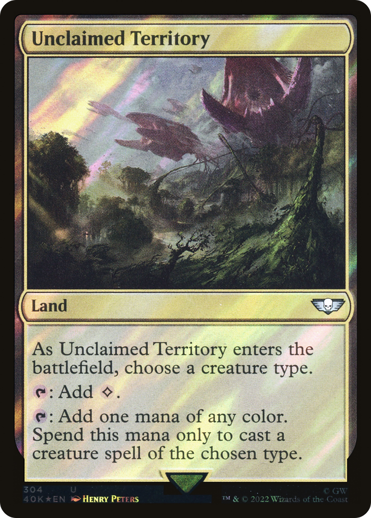Unclaimed Territory (Surge Foil) (40K-304) - Warhammer 40,000 Commander Foil-1