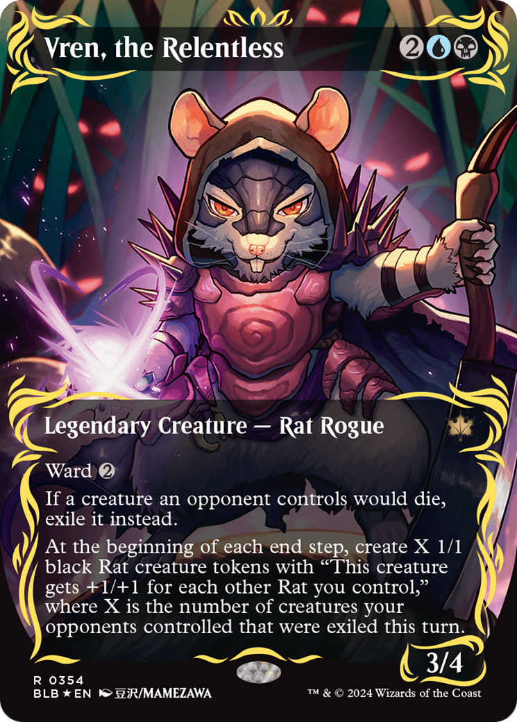 Vren, the Relentless (Borderless) (Raised Foil) [Bloomburrow]-1