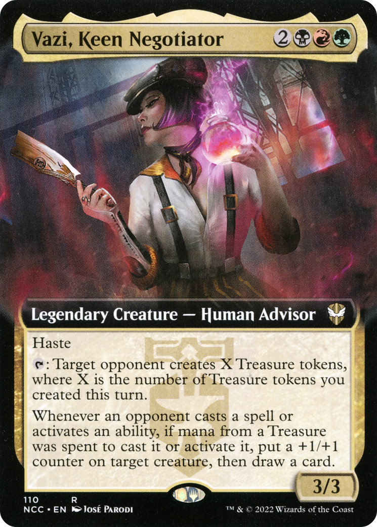 Vazi, Keen Negotiator (Extended Art) (NCC-110) - New Capenna Commander: (Extended Art) Foil-1