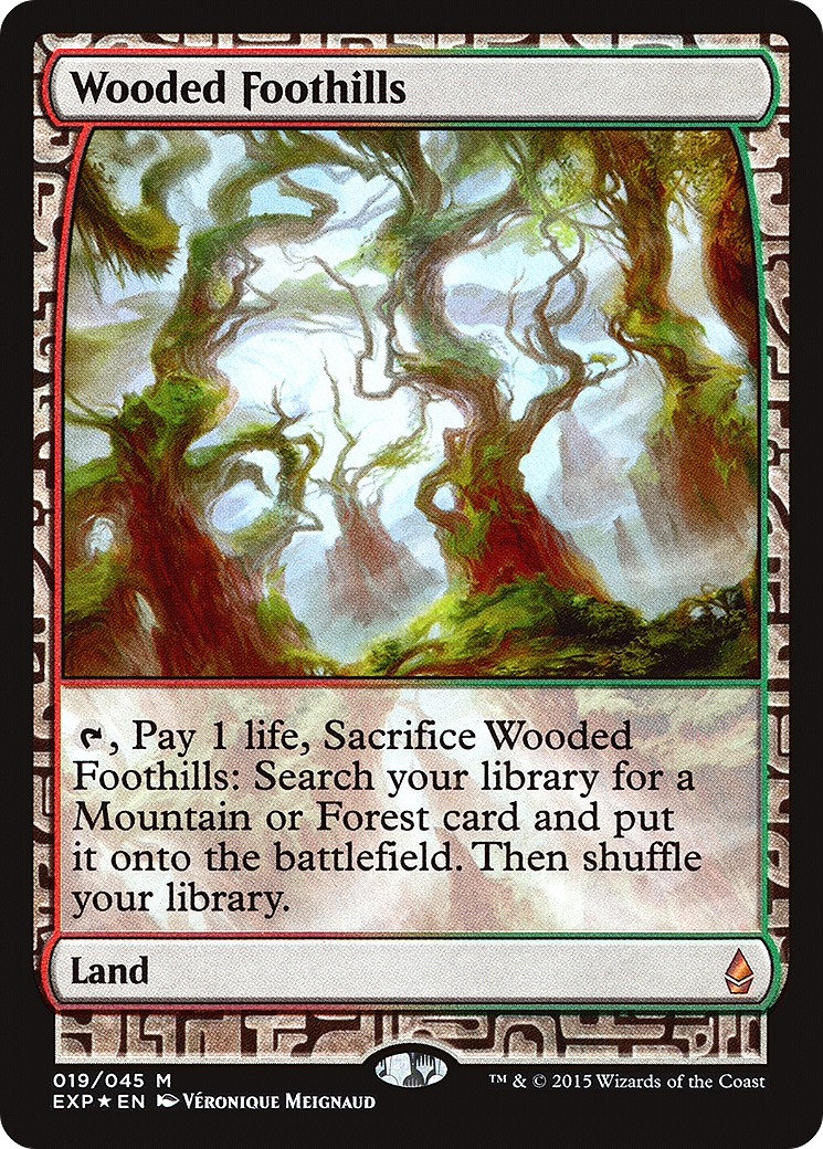 Wooded Foothills (EXP-019) - Zendikar Expeditions Foil-1