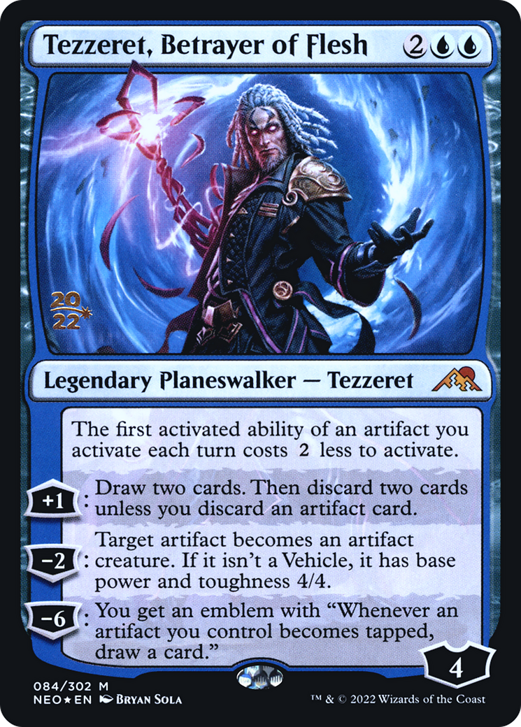 Tezzeret, Betrayer of Flesh [Kamigawa: Neon Dynasty Prerelease Promos]-1