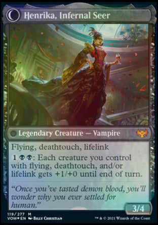 Henrika Domnathi // Henrika, Infernal Seer [Innistrad: Crimson Vow Prerelease Promos]-2