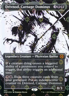 Drivnod, Carnage Dominus (Borderless Ichor Step-and-Compleat Foil) [Phyrexia: All Will Be One]-1