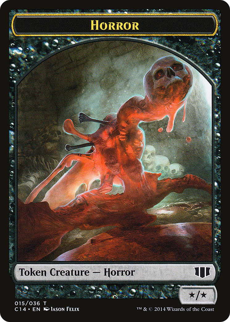 Horror // Zombie (016/036) Double-Sided Token [Commander 2014 Tokens]-3