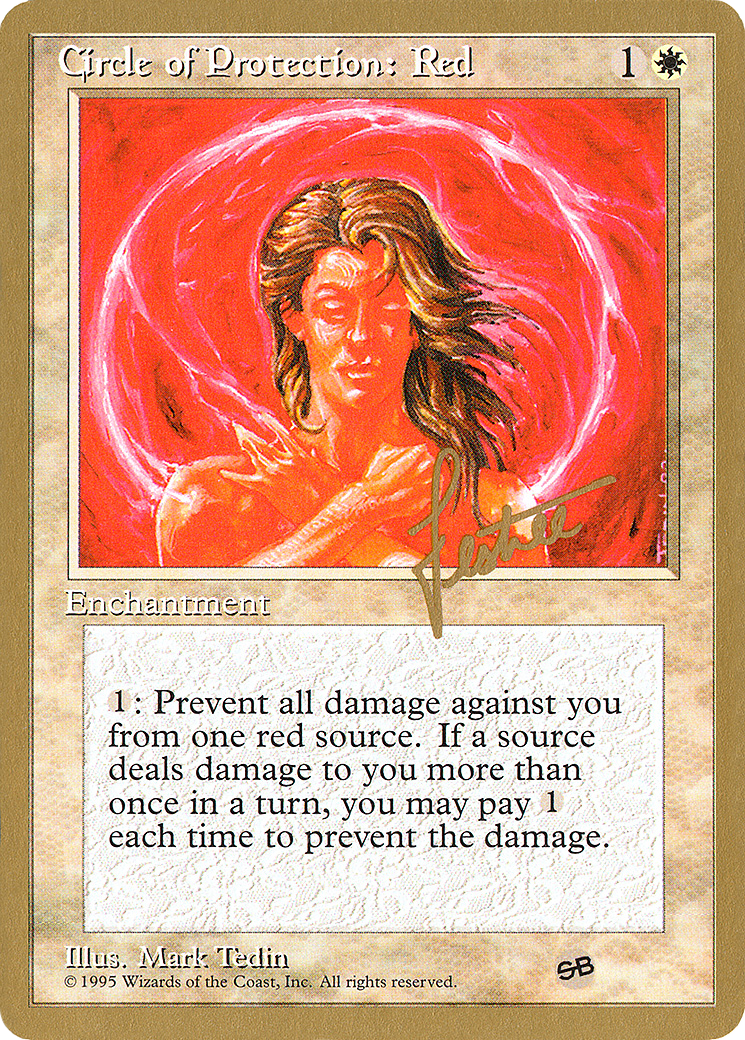 Circle of Protection: Red - 1996 Bertrand Lestree (4ED) (SB) (WCD-) - Pro Tour Collector Set-1