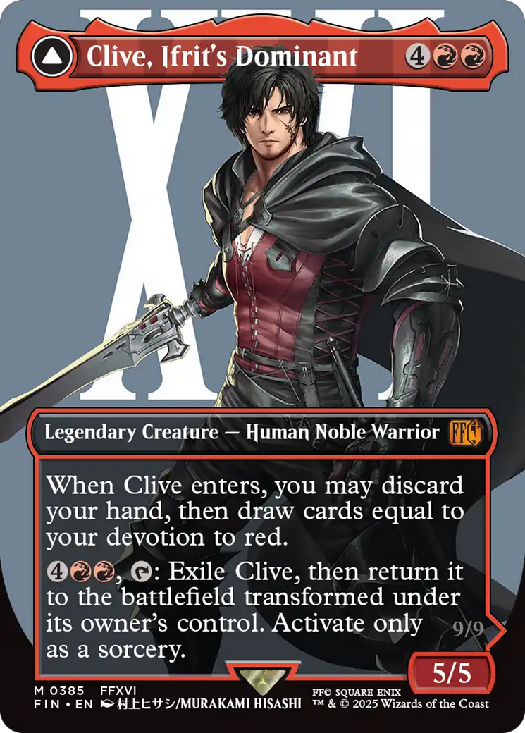 Clive, Ifrit's Dominant // Ifrit, Warden of Inferno (Borderless) (0385) [FINAL FANTASY]-1