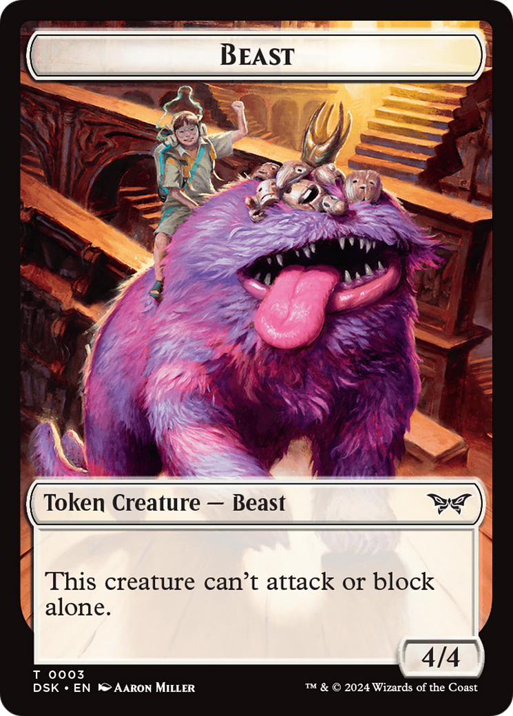 Beast // Copy Double-Sided Token [Duskmourn: House of Horror Tokens]-1