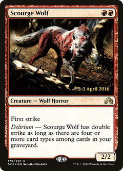 Scourge Wolf [Shadows over Innistrad Prerelease Promos]-1