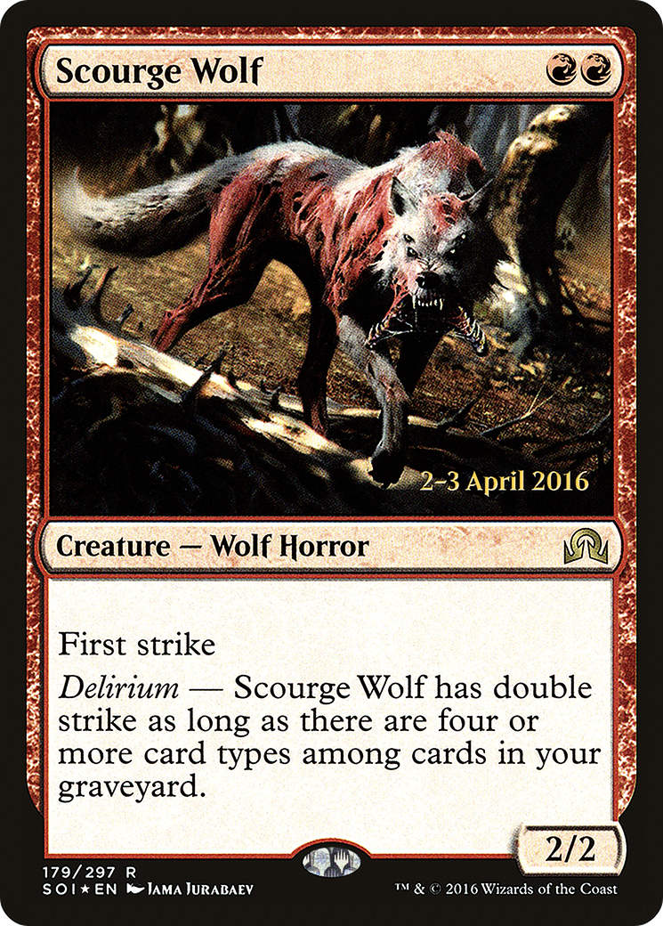 Scourge Wolf [Shadows over Innistrad Prerelease Promos]-1
