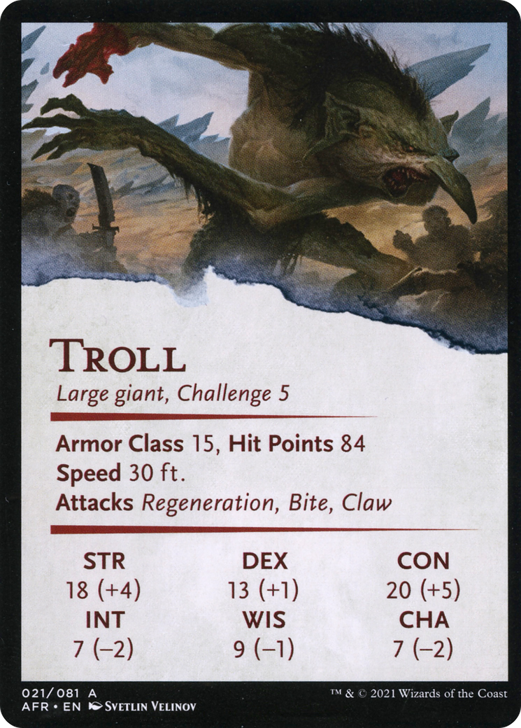 Loathsome Troll // Troll (AAFR-021) - Adventures in the Forgotten Realms Art Series (Borderless) Foil-2