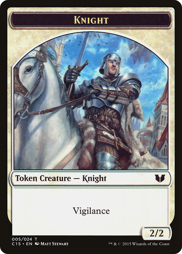 Knight (005) // Spirit (023) Double-Sided Token [Commander 2015 Tokens]-3