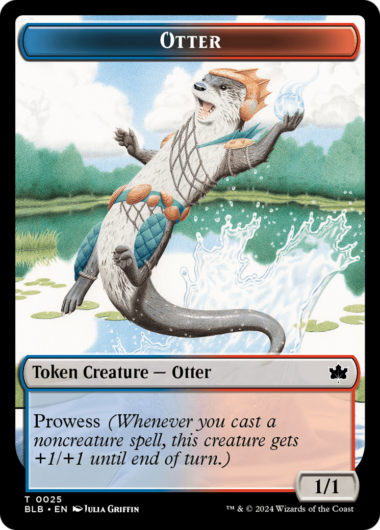 Otter // Thornplate Intimidator Double-Sided Token [Bloomburrow Tokens]-1