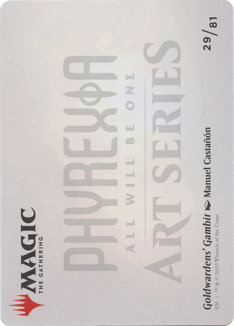 Goldwardens' Gambit // Goldwardens' Gambit (AONE-029) - Phyrexia: All Will Be One Art Series (Borderless) Foil-2