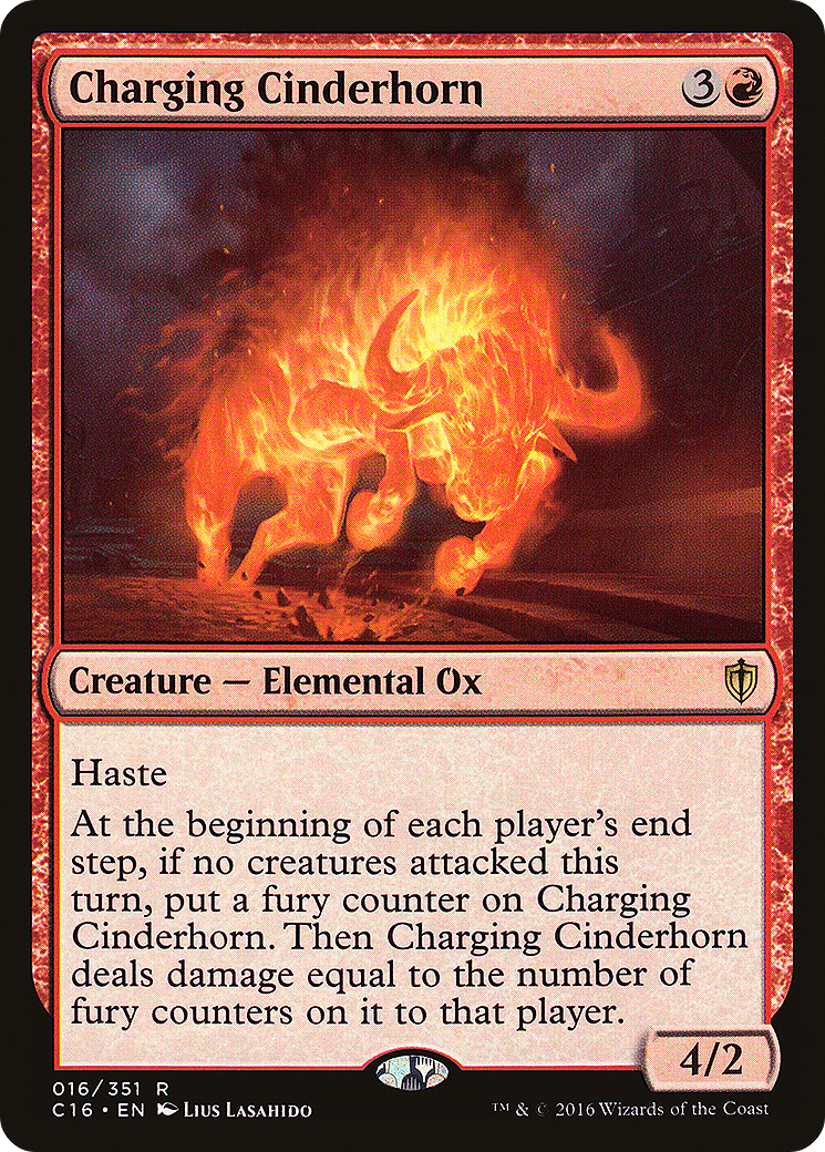 Charging Cinderhorn [Commander 2016]-1