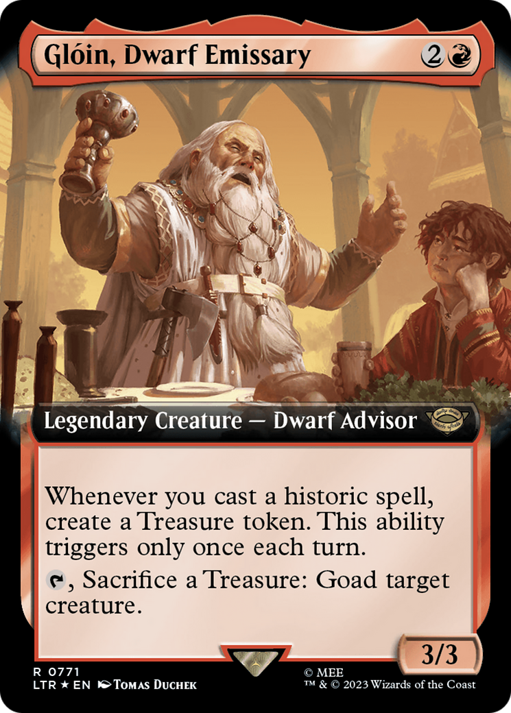 Gloin, Dwarf Emissary (Extended Art) (Surge Foil) [The Lord of the Rings: Tales of Middle-Earth]-1
