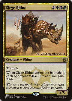 Siege Rhino [Khans of Tarkir Prerelease Promos]-1