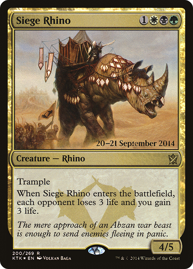 Siege Rhino [Khans of Tarkir Prerelease Promos]-1