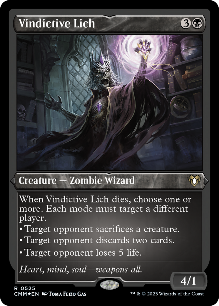 Vindictive Lich (CMM-525) - Commander Masters Etched Foil-1
