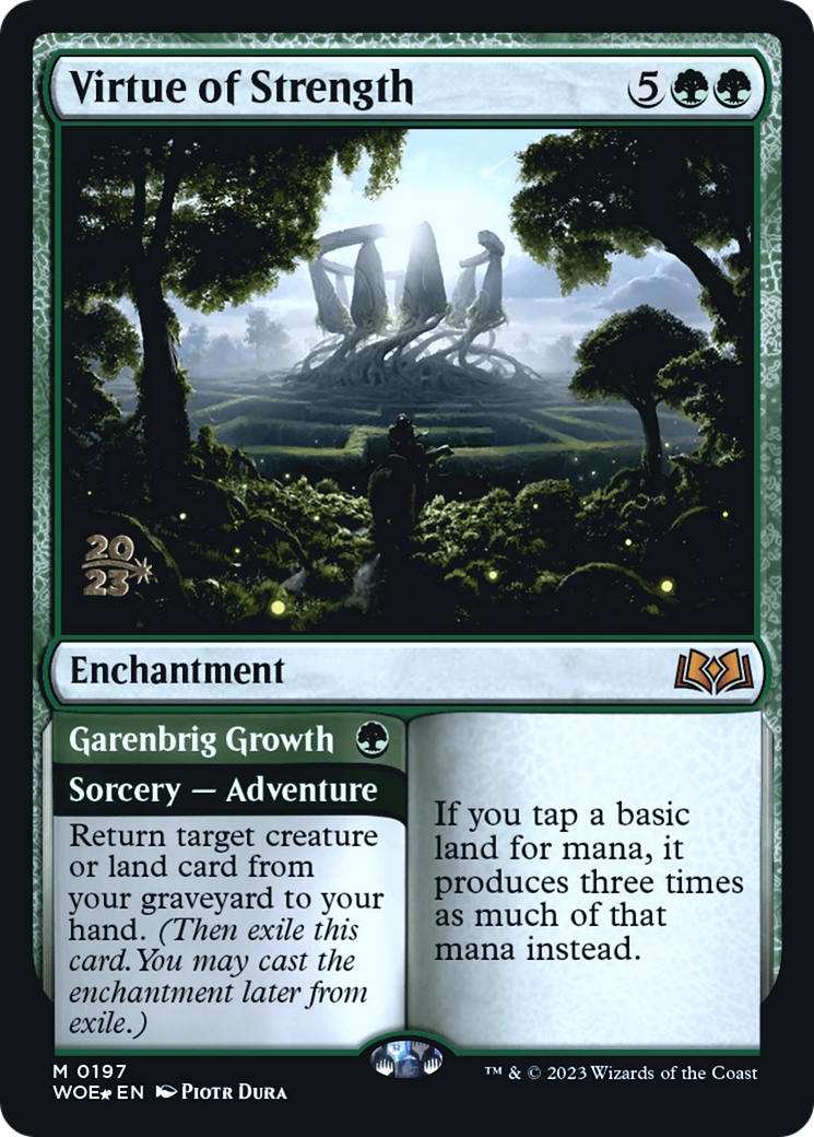 Virtue of Strength (PRE-197) - Wilds of Eldraine Promos Foil-1
